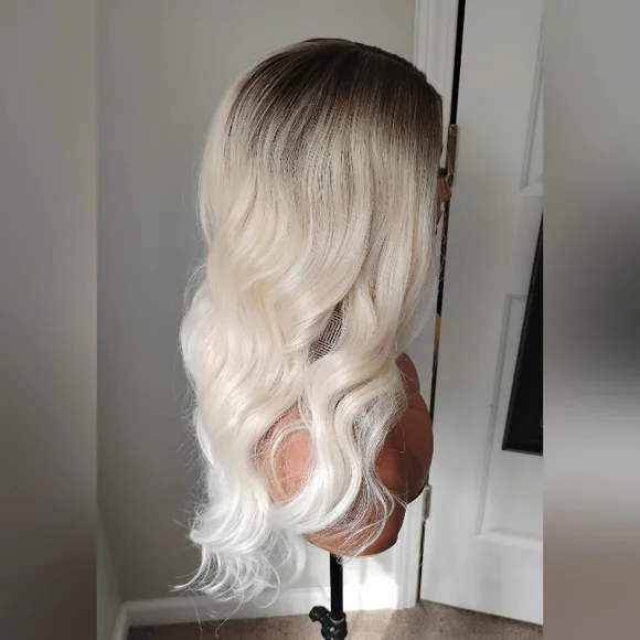 Blonde Ombre Lace Front Wig - Premium Heat-Resistant Synthetic - Picture 11 of 14